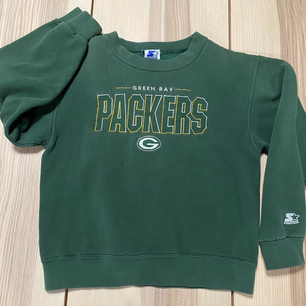 Vtg Starter Green Bay Packers Crewneck Yth 6/8